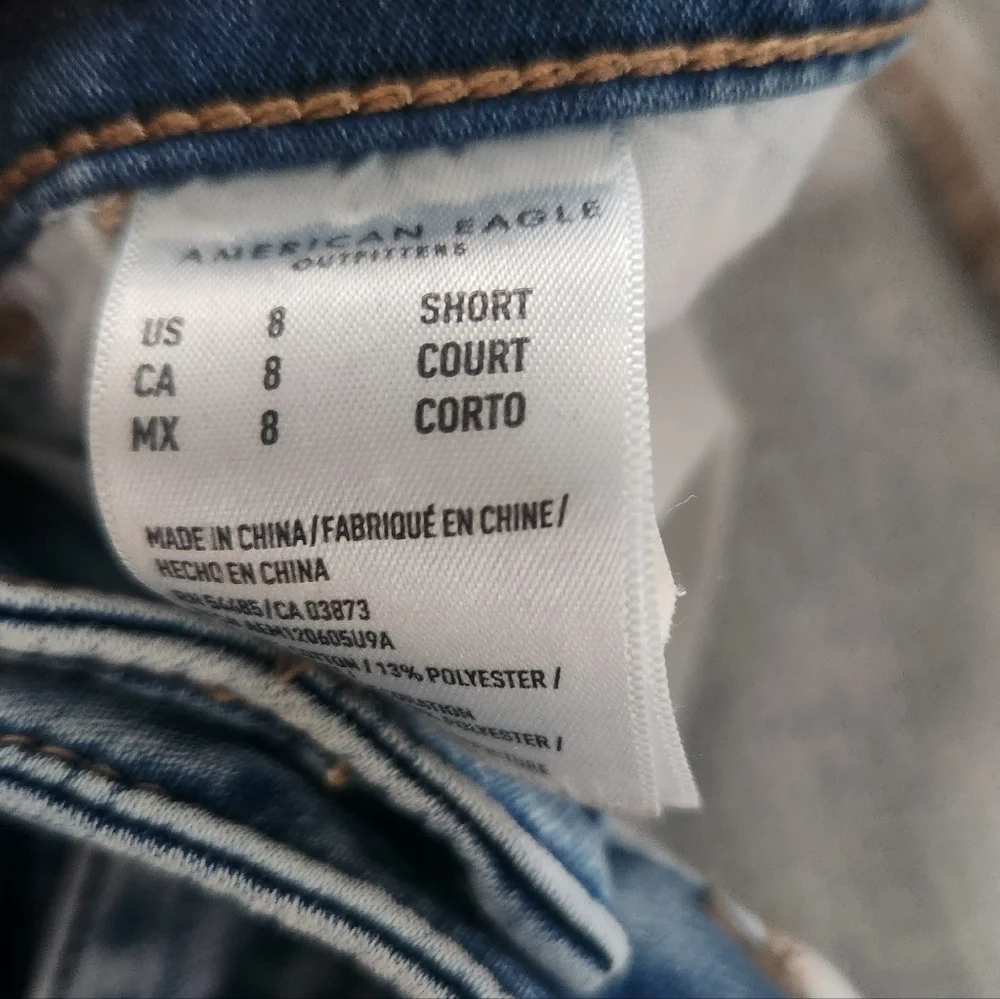 American Eagle Next Level Stretch High Rise Womens Skinny Jeans Distressed Ankle